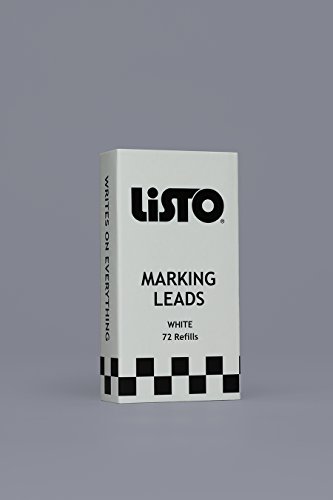 Bundle Of Listo 1620 Marking Pencil/Grease Pencils/China Marking Pencils/Wax Pencils - White, Box Of 12 With 72 Refills With Bonus Magnetic Memo Clip #TOP3