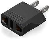 US Plug Adapter - Unidapt Small European to American Outlet Plug Adapter, EU to US Travel Adapter, Universal Input Europe/Asia to USA/Canada Pin Converter (1-Pack, Black)
