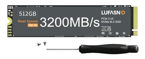 Lufasnd 2TB M.2 NVMe SSD 2280, PCIe Gen3 x4 Internal Solid State Drive, Up to 3200MB/s, 3D NAND TLC with SLC Cache, High-Speed Storage Upgrade for Laptop & Desktop PC