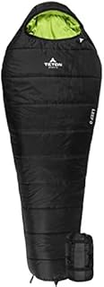 TETON Sports LEEF Lightweight Adult Mummy Sleeping Bag; Great for Hiking, Backpacking and Camping; Free Compression Sack; Black , Adult - 87