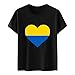 T-shirt Ukraine à manches courtes - Support Ukraine - Décontracté - Imprimé - Vêtement Ukraine - Manches courtes - Coton - Avec drapeau Ukraine - Soutien Peace - T-shirt pour homme et femme