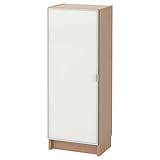  BILLY/MORLIDEN Bücherregal mit Glastür 40x30x106 cm weiß gebeiztes Eichenfurnier / Glas