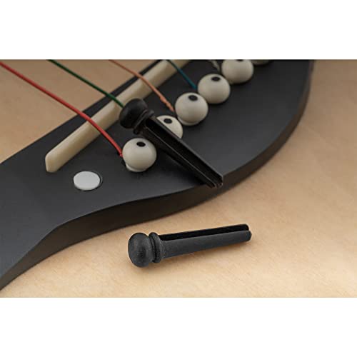 Musiclily Madeira Ebano Pinos para Ponte de Violão Folk,Preto(6 Peças)