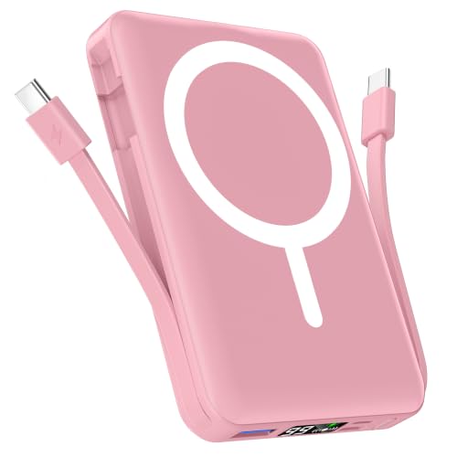 Podoru Powerbank für Magsafe,10000mAh Magnetisch Power Bank mit USB-C Kabel
