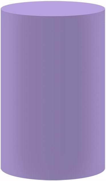 Purple Cylinder Covers for Parties Birthday Newborn Baby Shower Wedding Banquet Decorations Purple Pedestal Covers for Party Decoration Solid Color Plinth Cover Props NO-1998 D36H75