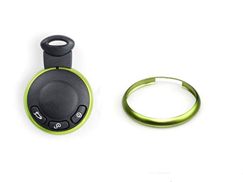 Oldbones Alumnium Smart Key Fob Ring Rim Trim Cover Replacement For Mini Cooper In Light Green