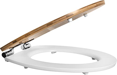 Asiento de inodoro Cornat Ligna de alta densidad, diseño de madera y bambú premium 7