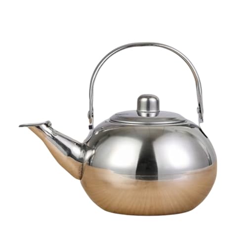 lzysmxw やかん おしゃれ やかん 2リットル ヤカン 小さい フィルター付き ガス火/IH熱源対応 ステンレス製 広口 お手入れが簡単 軽量 持ち運び便利 おしゃれ 人気 多機能 アウトドア キャンプレストラン 家庭用 業務用 (シルバー,1L(1