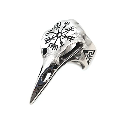 GAUEIOUR Raven Skull Rings Vintage Viking Punk Jewelry Unisex Jewelry