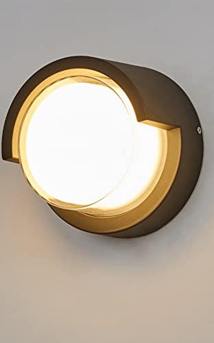 Groeien Waterproof Round Shape 5W LED Modern Acrylic Outdoor and Indoor Garden Wall Lamp Fixture (Warm White) (Round)