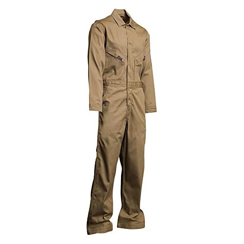 Lapco Cvfrd7Kh-Xl Reg Lightweight 100-Percent Cotton Flame Resistant Deluxe Coverall, Khaki, X-Large, Regular #TOP2