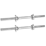 TekBox Komodo Spinlock Dumbbell 18 Inch Bar Set - 46cm Bars for 1 Inch Standard Plates Free Weights Weight Lifting Spin Lock Dumbells (18 Inch)