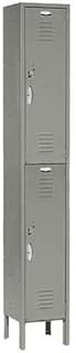 Global Industrial Double Tier Locker, 12x18x36, 2 Door Ready to Assemble, Gray