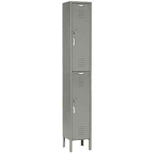 Global Industrial Double Tier Locker, 12x18x36, 2 Door Ready to Assemble, Gray