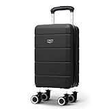LUGG - Jetset 40cm Suitcase - 40x30x20cm- Ryanair Compatible - Underseat Size - Hard Shell ABS - Spinner & Removable Wheels - Lightweight Travel Luggage- Black