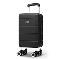 LUGG - Jetset 40cm Suitcase - 40x30x20cm- Ryanair Compatible - Underseat Size - Hard Shell ABS - Spinner & Removable Wheels - Lightweight Travel Luggage- Black