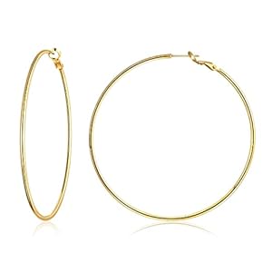 Circulaire oorbellen voor dames,, 60mm, Basis verzilverd, Onbekend