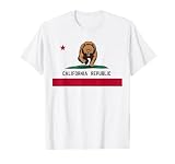 California flag bear Golden State of Warning los angeles T-Shirt