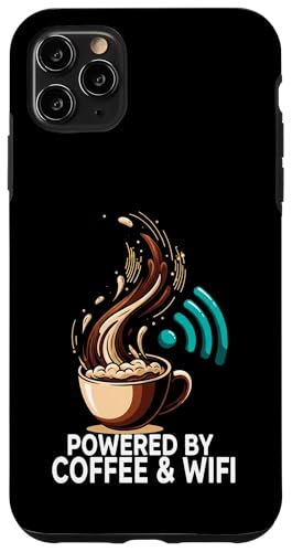 Powered By Coffee & WiFi Funny Caffeine Internet Lover �X�}�z�P�[�X iPhone 11 Pro Max �p