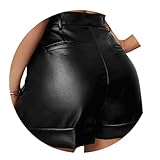 Le pantalon en cuir taille haute est simple et élégant. Il se marie parfaitement avec des hauts, des chemises, des gilets, des talons et des chaussures pour créer un look de rue élégant.