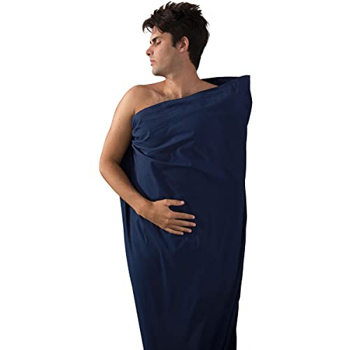Sacos sábana de higiénicos/Viaje Premium Cotton Travel Liner - Standard (Rectangular) Azul Marino Color: Azul Marino
