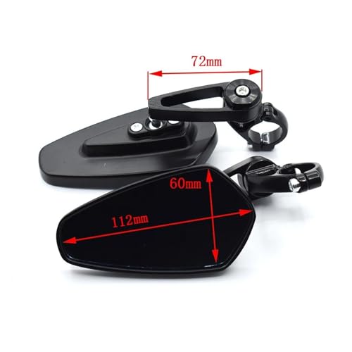 Espejo retrovisor universal 22mm para manillar de moto MT07 y R6 en color negro 3