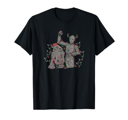 T-shirt Star Wars Noël C-3PO R2D2 en coton doux pour éviter le pull moche