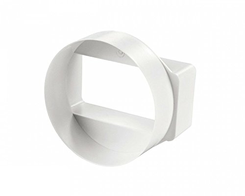 Invero® - Adaptador de conducto horizontal corto redondo a rectangular, 110 mm...