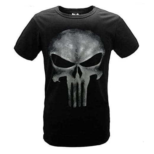 Fuman The Punisher Skull Logo - Camiseta para Hombre, diseño de Calavera, Color Negro Negro (Negro, L)