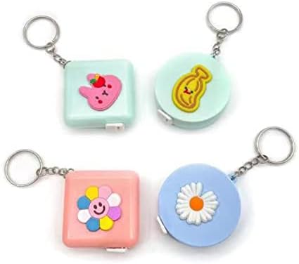 SANTOUSI Tape Measure Cute Measuring Tape Mini Measurement Tape 60 inch/150 cm Retractable Measuring Tape Portable Tape Measure Cloth Measuring Tape Pack of 4