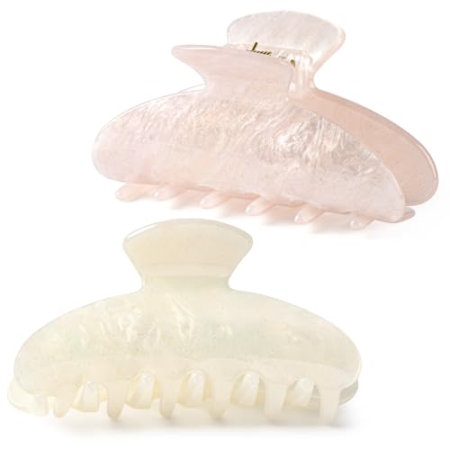 Pince à cheveux banane anti-glisse : lot de 2 en celluloïd pour coiffure rapide et stable