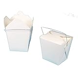 500-1000 Foodboxen Snackbox Asiabox Nudelbox Pastabox Cakebox eckig weiß mit Henkel verschiedene Größen gemäß Auswahl (32oz/1000ml 500St)