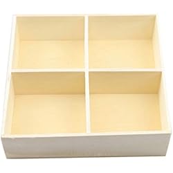 Cajon Para La Basura Faderr Bandeja de Compartimento de Madera, Cajas de Almacenamiento Multiusos, Bandeja de Rejilla de Madera, Caja de Almacenamiento Rectangular para macetas suculentas, contenedor de joyería (#4)