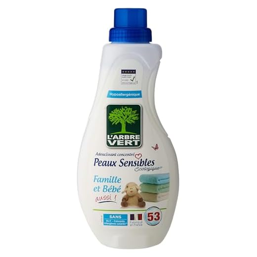 L'arbre vert Adoucissant Linge Peaux Sensibles Famille/Bébé Aussi 53 Lavages 800 ml