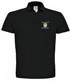 Ukraine Украина Українa Logo Schwarze bestickte Polohemd Poloshirt Polo Geschenkidee -N276 -SW