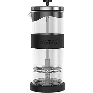BonVIVO Fomo Manueller Milchaufschäumer Glas Silber