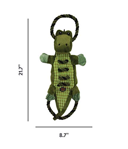 Charming Pet Ropes-A-Go-Go Gator Interactive Plush Squeaky Dog Tug Toy #TOP6