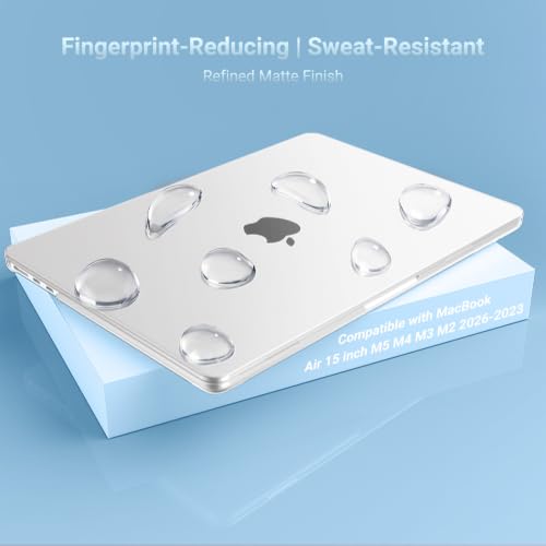Image of MOSISO Compatible with MacBook Air 15 inch Case M4 M3 M2 2025 2024 2023 Release A3241 A3114 A2941 with Touch ID, Plastic Hard Shell Case&Keyboard Cover&Screen Protector&Storage Bag, Translucent