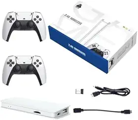 Consola Retro M15 PRO 4K HDMI con 20,000 Juegos Clasicos | 64 GB | 2 Mandos Inalámbricos | 2 Jugadores | Emuladores de PS1, Arcade y Más | Compatible con TV HD | Regalo Ideal para Niños y Adultos