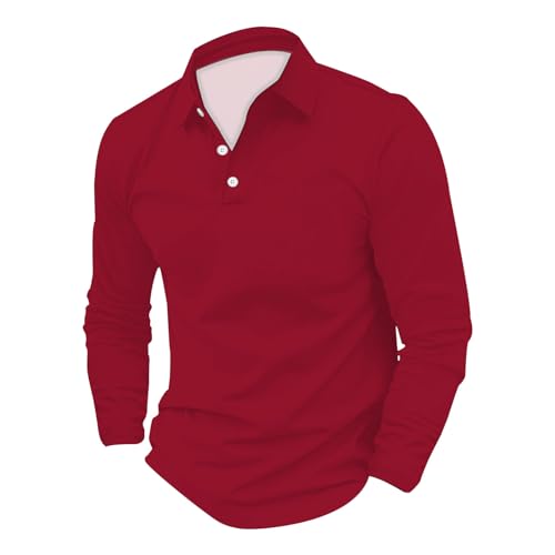 Polo de golf à manches longues pour homme en coupe droite classique