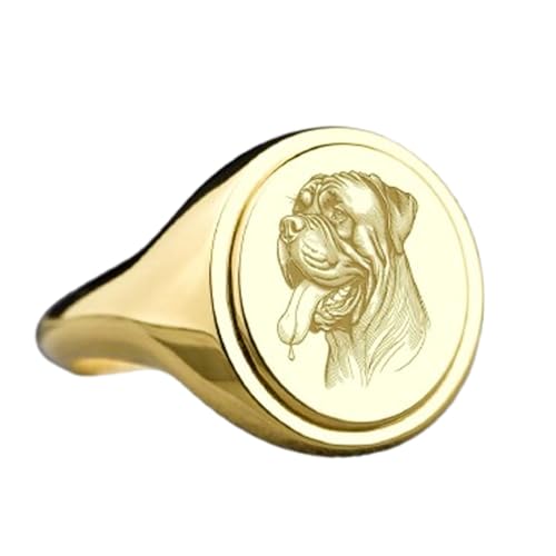 Bague Cane Corso en argent 925, chevalière ovale pour homme et femme