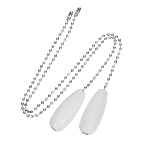 LIFKICH 2 piezas Extensión de Cadena para Ventilador de Techo con Colgante de Madera Blanca Accesorio Decorativo para Mando Tirador de Luz Resistente y Fácil de Ajustar