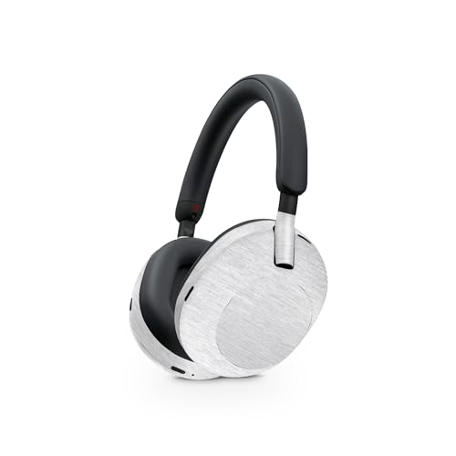 Image of MightySkins Glossy Glitter Skin Compatible with Sony WH-1000XM5 Headphones - Brushed Aluminium | Protective, Durable High-Gloss Glitter Finish | Easy to Apply