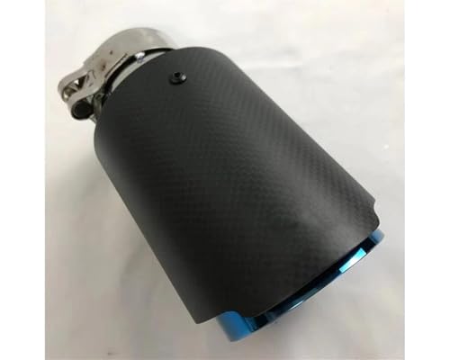 Tuyaux d'échappement voiture 70-89mm et embout de silencieux en carbone bleu mat CX-2