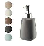 Seifenspender mit einer Pumpe. Funktional und zuverlässig im Alltag. Bestimmt zur Füllung mit flüssiger Seife, Shampoo, Duschgel, Spülung oder jeder anderen Flüssigkeit, die man bei der täglichen Hygiene benutzt. Man kann ihn auch in der Küche anwenden und mit Spülmittel füllen