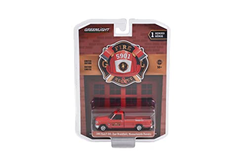 Modelo a escala 1:64 Ford F-350 Pickup 1992 rojo miniatura 3