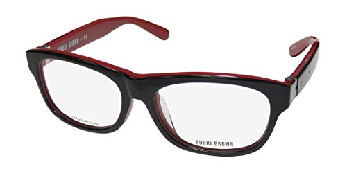 Bobbi Brown The Bobbi Womens/Ladies Rectangular Full-Rim Brand Name Glamorous In Style Eyeglasses/Eyeglass Frame (54-16-135, Black/Red) #TOP18