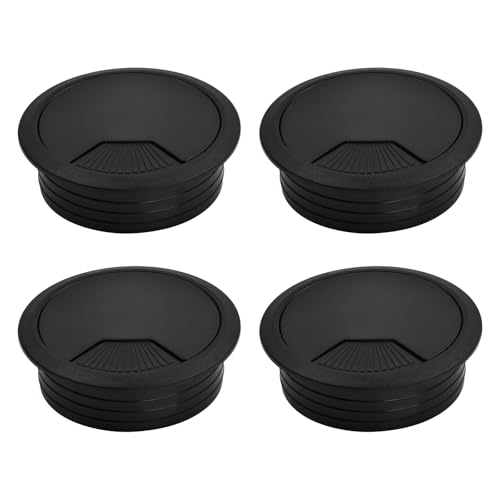 4 Piezas Pasacables Escritorio, Ojales de Escritorio con Tapa para Orificio de Cable de 50 mm, Tapa Pasa Cables, Organizan Cables de Mesa de Oficina y Hogar