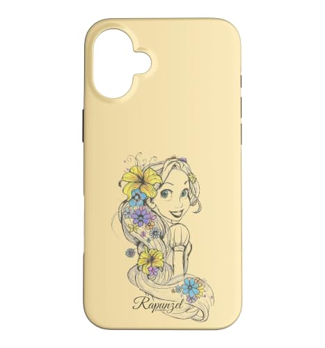Disney Tangled Rapunzel Floral Sketch Case for iPhone 16 Plus