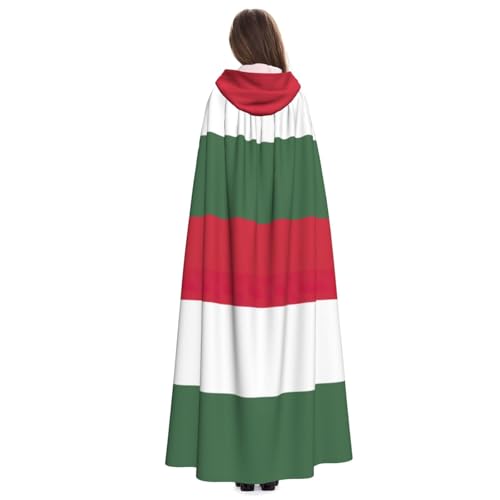 Cape à capuche motif drapeau Hongrie longue pour adulte homme femme